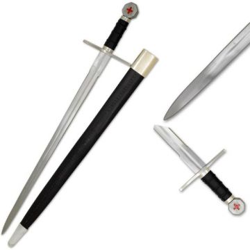 Medieval Warrior Crusader Holy Cross Knights Templar Real Long Sword Comes with Scabbard TC-5508